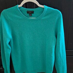NWOT Charter Club Green Crewneck Cashmere Sweater Size Small S Org $159